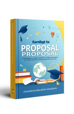 A captivating book cover design for a proposal exhibition focused on higher education and professional training