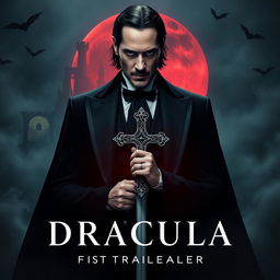 A haunting and atmospheric scene from the 'Dracula (2025) First Trailer', featuring Keanu Reeves as a brooding Dracula and Jenna Ortega as a fearless protagonist