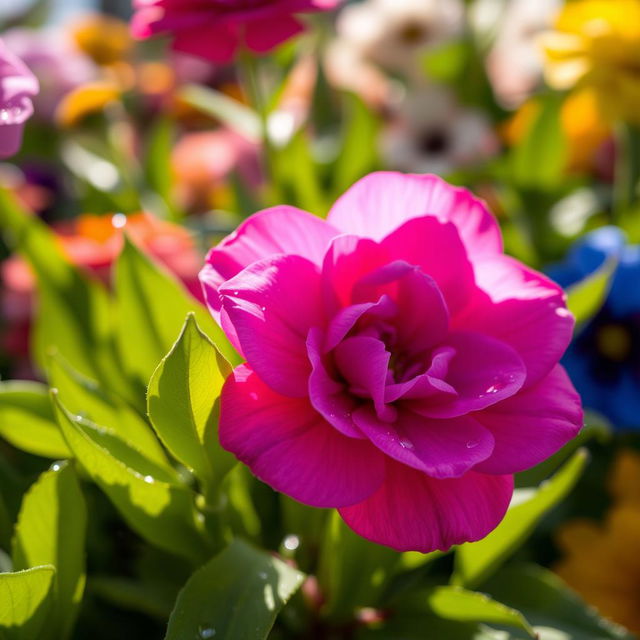 A close-up view of a beautiful and vibrant flower, resembling a stunning bloom with soft, velvety petals in shades of pink and purple