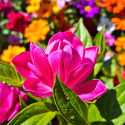 A close-up view of a beautiful and vibrant flower, resembling a stunning bloom with soft, velvety petals in shades of pink and purple