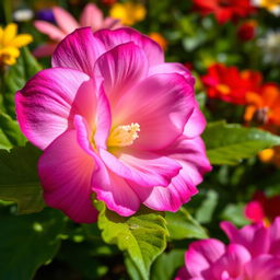 A close-up view of a beautiful and vibrant flower, resembling a stunning bloom with soft, velvety petals in shades of pink and purple