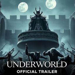 An epic and dark scene from the 'Underworld: Rise of the Lycans (2024) Official Trailer'