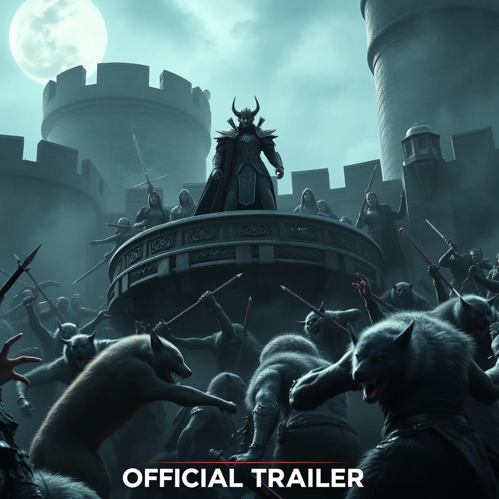 An epic and dark scene from the 'Underworld: Rise of the Lycans (2024) Official Trailer'