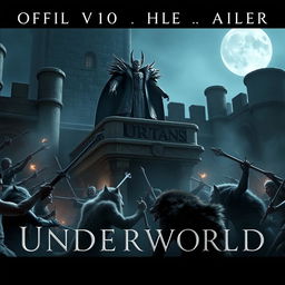 An epic and dark scene from the 'Underworld: Rise of the Lycans (2024) Official Trailer'