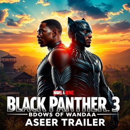 An electrifying and visually stunning scene from 'Black Panther 3: Shadows of Wakanda (2025) - Teaser Trailer', featuring Will Smith and Michael B