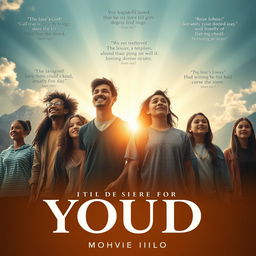 A cinematic movie poster that visually represents the desire of God for young people in today's time