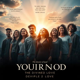 A cinematic movie poster that visually represents the desire of God for young people in today's time
