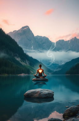 A serene and mystical scene representing the hidden powers of the subconscious mind