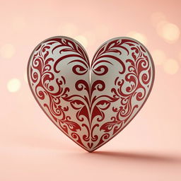 Un hermoso corazón de papel, delicadamente doblado con diseños intrincados