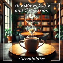 A captivating book cover titled 'Love Between Coffee and Confession' by Sereniphyles