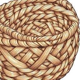 An illustration of a basket with large, detailed weaving patterns