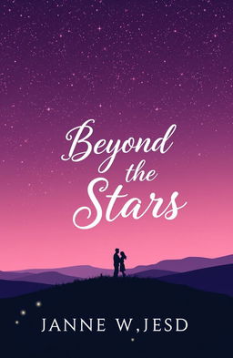 A romantic cover design featuring a gradient background of deep purple and soft pink, resembling a twilight sky filled with countless twinkling stars, creating a dreamy atmosphere