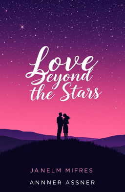 A romantic cover design featuring a gradient background of deep purple and soft pink, resembling a twilight sky filled with countless twinkling stars, creating a dreamy atmosphere