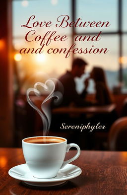 A beautiful book cover design featuring a cozy cafe scene