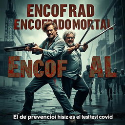In the center, two bloodied male architects are in a dynamic action pose