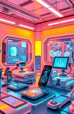 A futuristic technology design featuring sleek, innovative devices and machinery