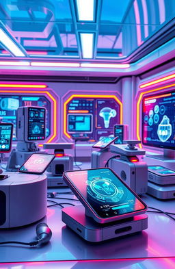 A futuristic technology design featuring sleek, innovative devices and machinery