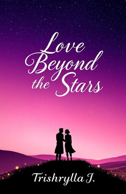 A romantic and dreamy cover design featuring a gradient background of deep purple and soft pink, resembling a twilight sky filled with twinkling stars