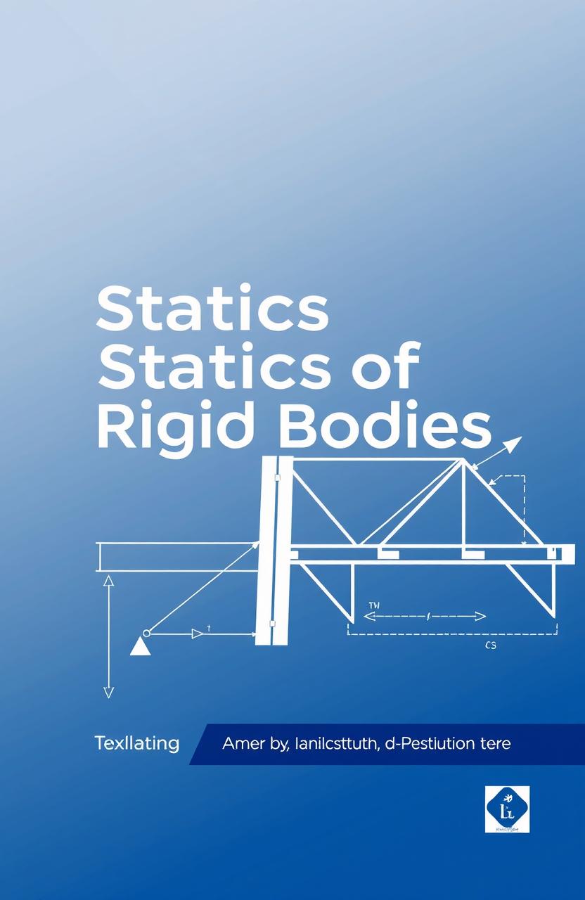 A visually striking cover page design for a textbook on 'Statics of Rigid Bodies'
