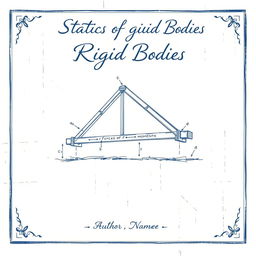 A detailed and artistic drawing for a cover page design focused on 'Statics of Rigid Bodies'