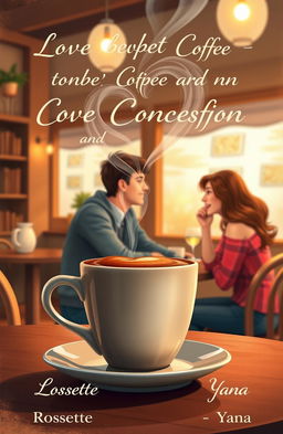 A cozy cafe scene illustrating the theme 'Love between Coffee and Confession'