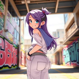 A cute femboy character with long, flowing hair and a playful, youthful expression