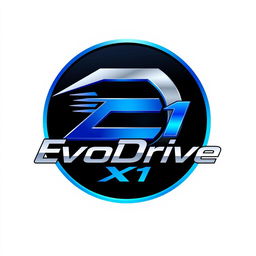 A sleek and modern logo design for 'EvoDrive X1'