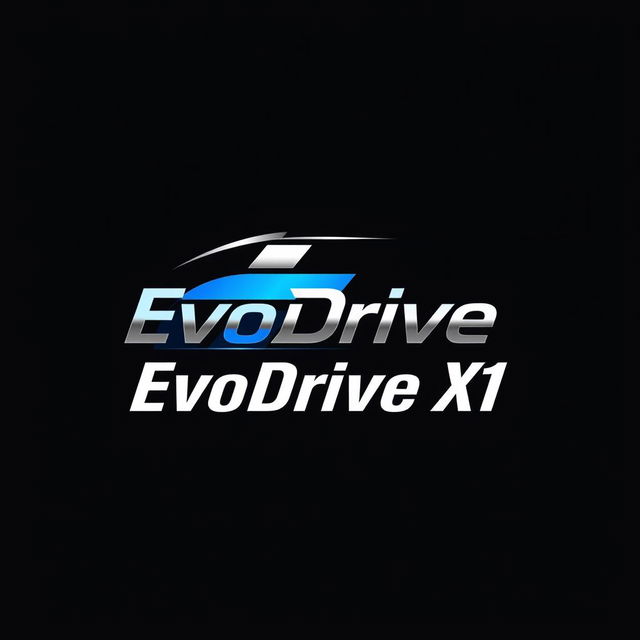 A sleek and modern logo design for 'EvoDrive X1'