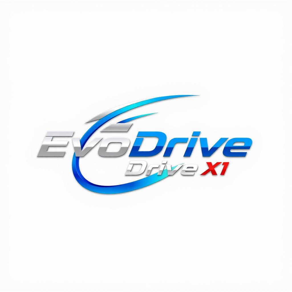 A sleek and modern logo design for 'EvoDrive X1'