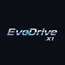 A modern logo design for "EvoDrive X1", featuring sleek and futuristic typography
