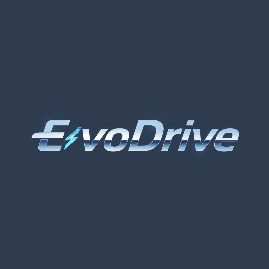 A modern logo design for "EvoDrive X1", featuring sleek and futuristic typography