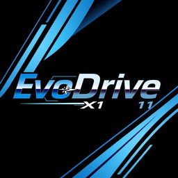 A modern logo design for "EvoDrive X1", featuring sleek and futuristic typography