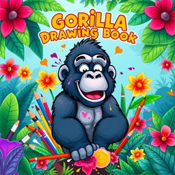 A stylish and eye-catching cover design for a drawing book, sized 12