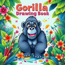A stylish and eye-catching cover design for a drawing book, sized 12