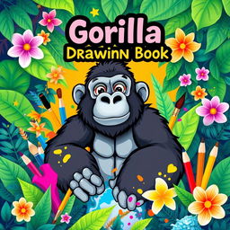 A stylish and eye-catching cover design for a drawing book, sized 12
