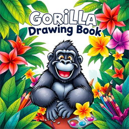 A striking and colorful cover design for a drawing book, sized 12