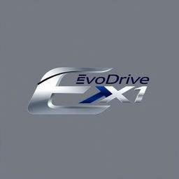 A sleek and modern logo design for the EvoDrive X1 car