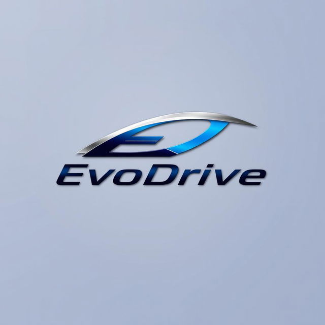 A sleek and modern logo design for the EvoDrive X1 car