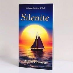 An enchanting and visually striking book cover, set against a backdrop of a vibrant sunset over a tranquil ocean