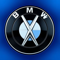 A sleek and modern logo for the EvoDrive X1 car, inspired by the design elements of the BMW logo