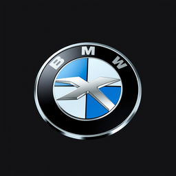 A sleek and modern logo for the EvoDrive X1 car, inspired by the design elements of the BMW logo