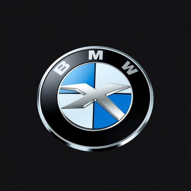 A sleek and modern logo for the EvoDrive X1 car, inspired by the design elements of the BMW logo