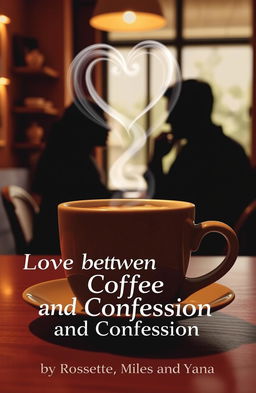 A cozy café scene, where a cup of coffee with heart-shaped steam rises above, symbolizing love and warmth