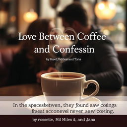 A cozy café scene capturing the warmth of love, featuring a cup of coffee with heart-shaped steam rising above it