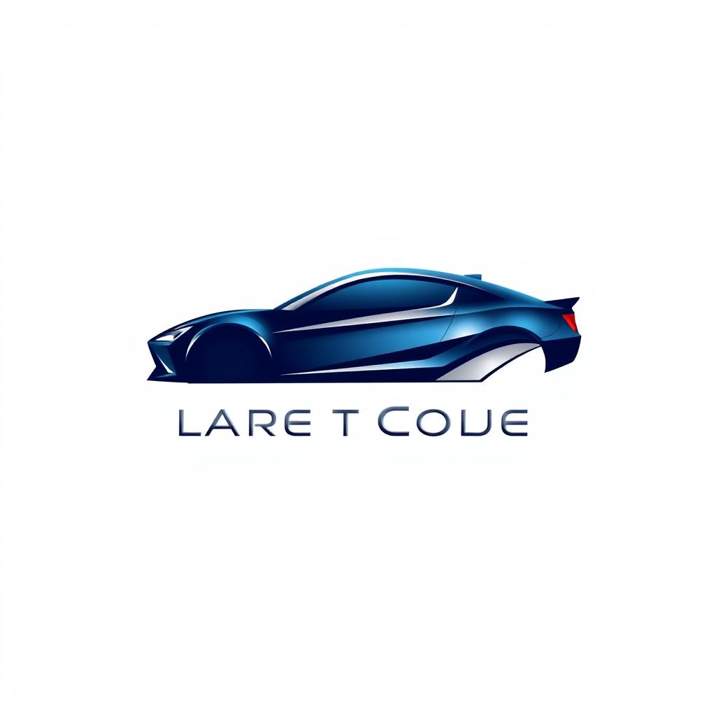 A sleek and modern logo design for a car manufacturer, featuring a stylized silhouette of a car in motion, accented with bold, dynamic lines to convey speed and innovation