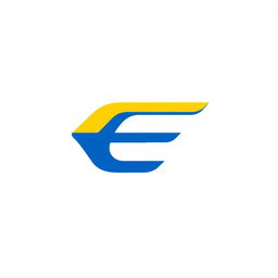 A sleek and modern logo design for a car brand, prominently featuring the letter 'E'