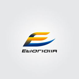 A sleek and modern logo design for a car brand, prominently featuring the letter 'E'