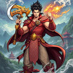 A visually striking illustration of Pendekar Kapak Naga Geni 212 from the beloved Indonesian comic 'Wiro Sableng
