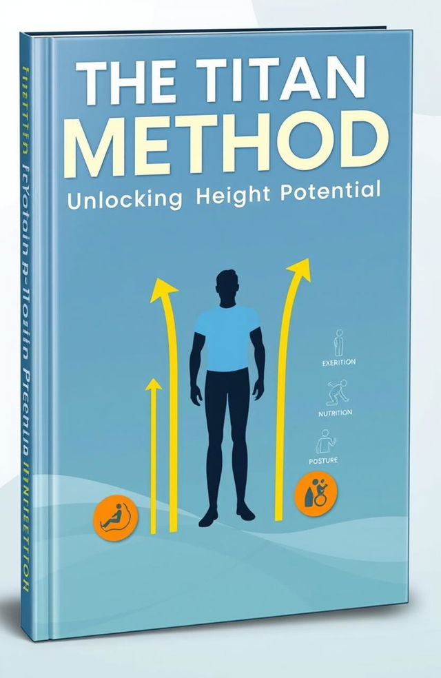 A sleek and modern book cover for 'The Titan Method: Unlock Your Height Potential'