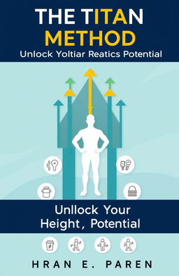 A sleek and modern book cover for 'The Titan Method: Unlock Your Height Potential'
